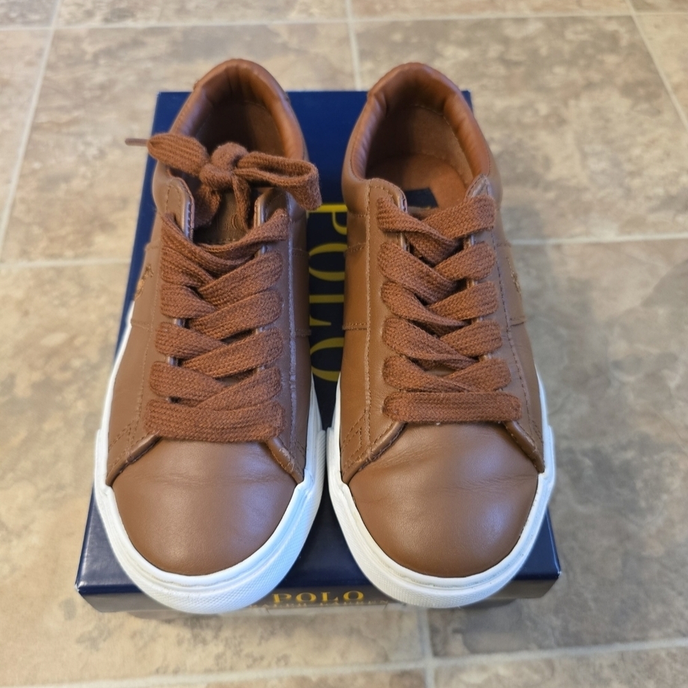 Polo Ralph Lauren Boys Sayer Leather Sneakers (Youth)